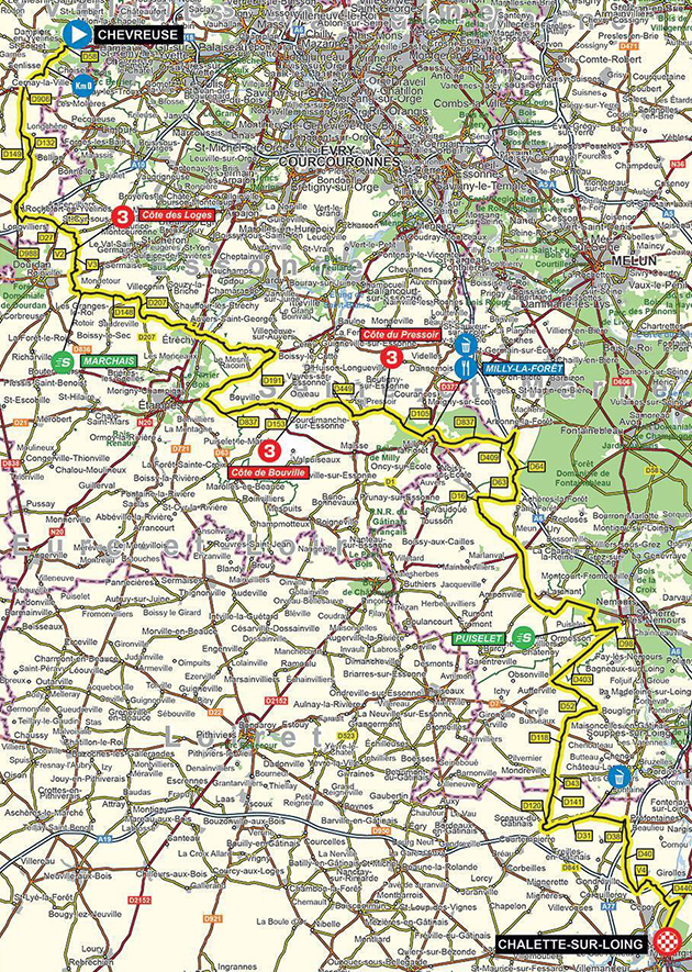 Paris-Nice stage 2 map